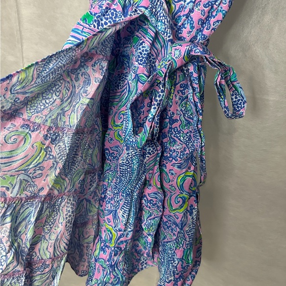 NWT Lilly Pulitzer Iralee Wrap Dress Lilac Rose We Mermaid It, Size 14 - Picture 5 of 6